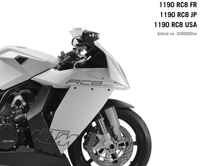KTM 2010 - 1190 RC8 Eu Aus Uk Jp Fr - Workshop Service Repair Manuals