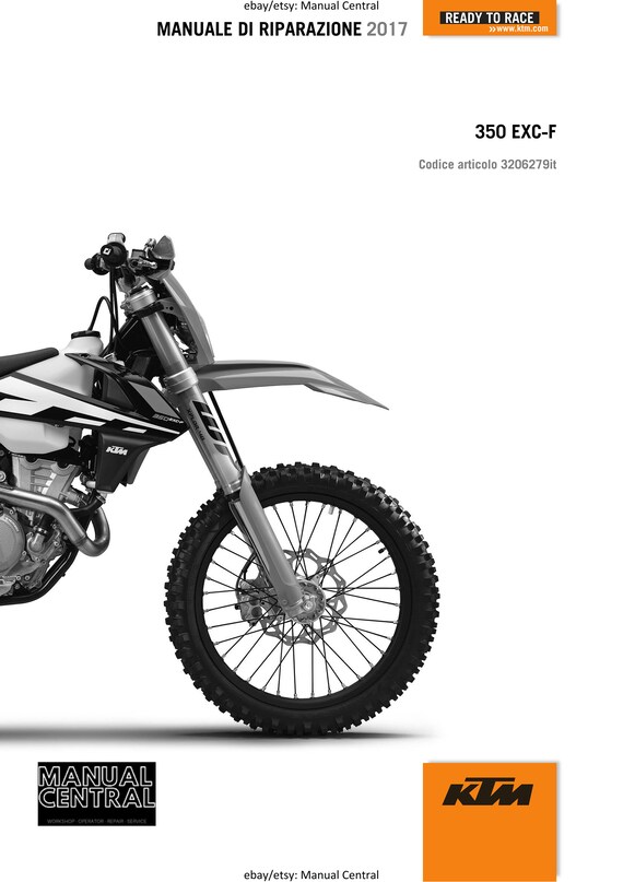 Italian Language - 2017 KTM - 350 EXC-F - Manuale Di Riparazione