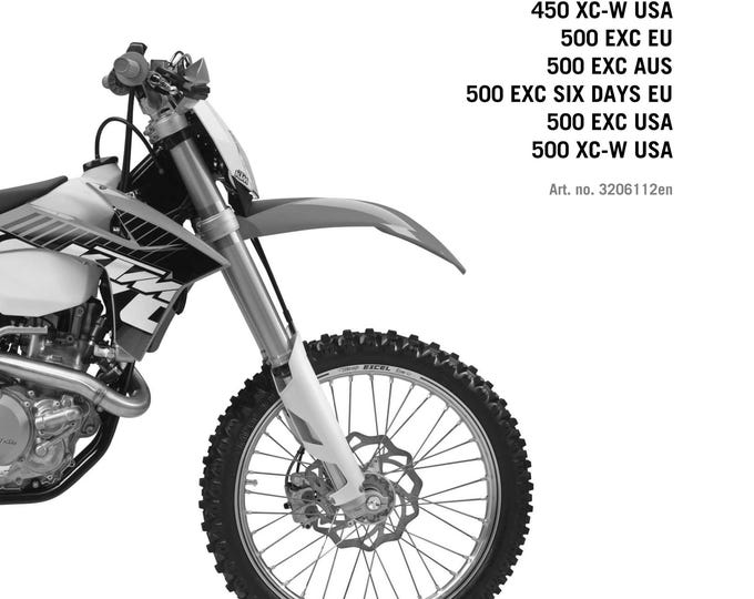 KTM 2012 - 450 500 Exc Six Days Xc-w  - Workshop Service Repair Manual