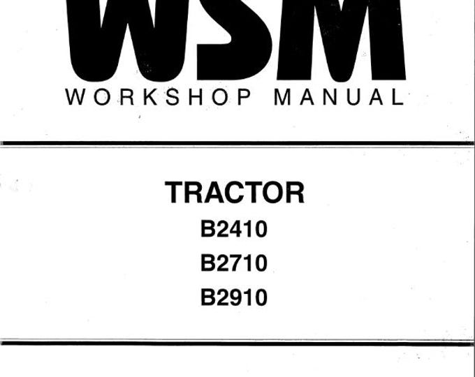 Kubota Tractor - B2410 B2710 B2910 B7800 HSD - Workshop Service Repair Manual