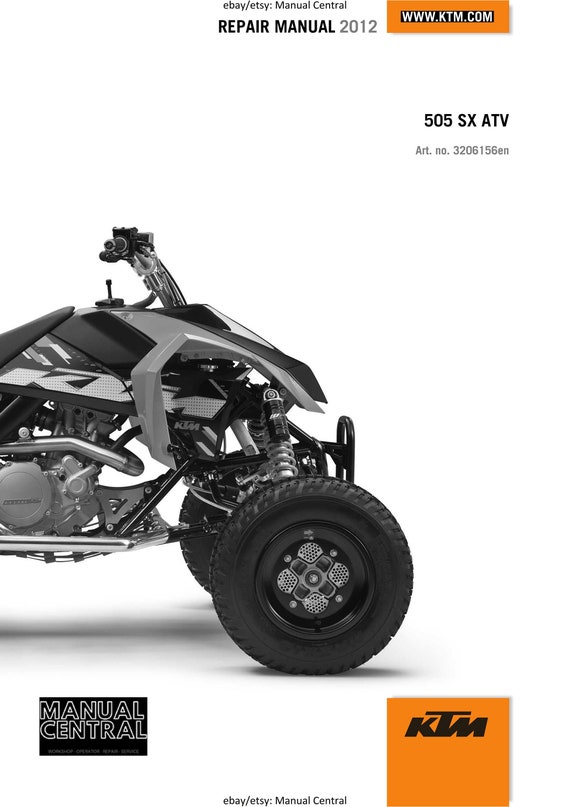 KTM ATV 2012 - 505 Sx Atv - Service Workshop Repair Manual