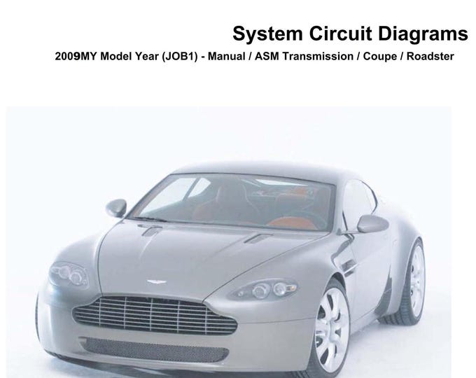 Aston Martin 2009 V8 Vantage - Full set of Wiring Circuit Diagrams
