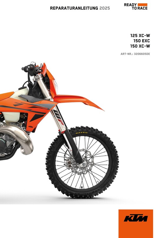 German Language - 2025 KTM 125 150 Xc-w Exc - Reparaturanleitung - Workshop Service Repair