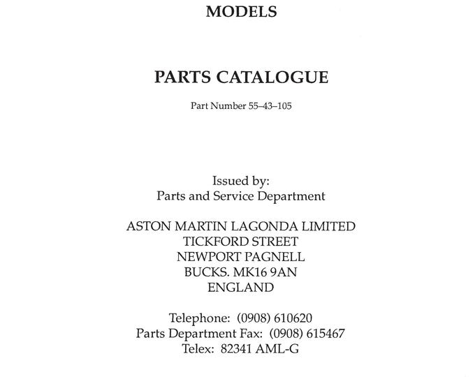 Aston Martin DB6 Parts Manual