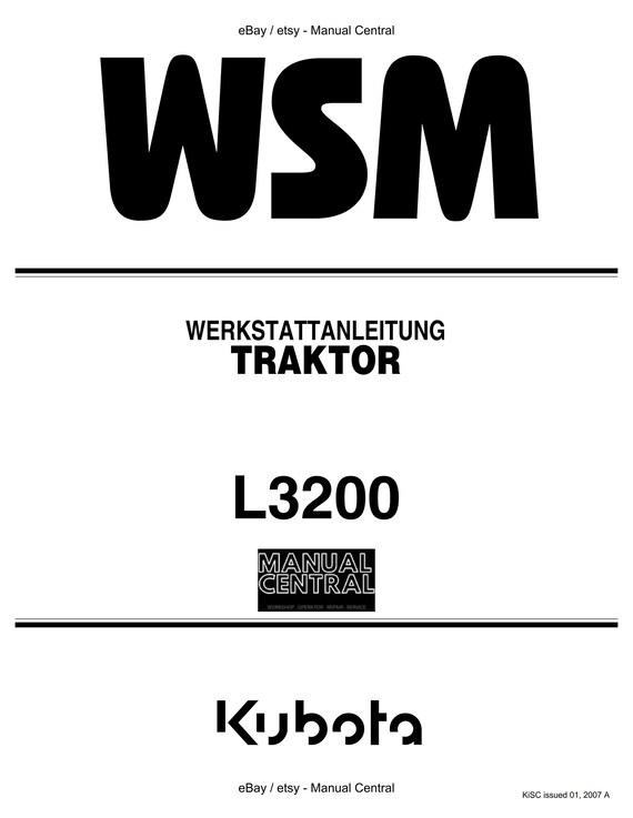 German Language - Kubota Tractor - L3200 - Werkstattanleitung
