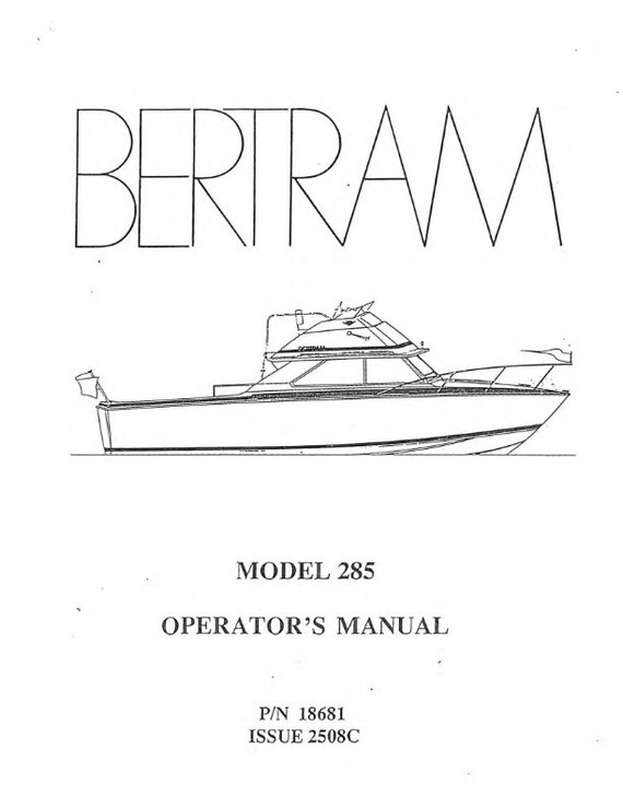 Bertram 285 - Owners Manual