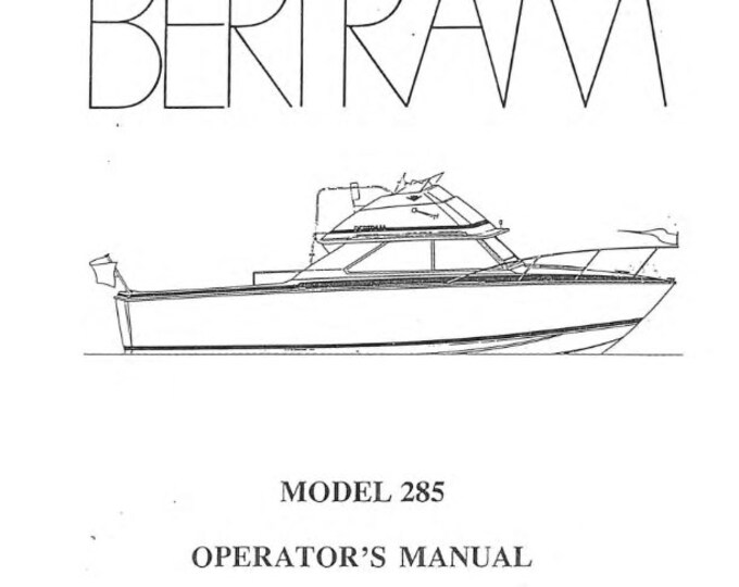 Bertram 285 - Owners Manual