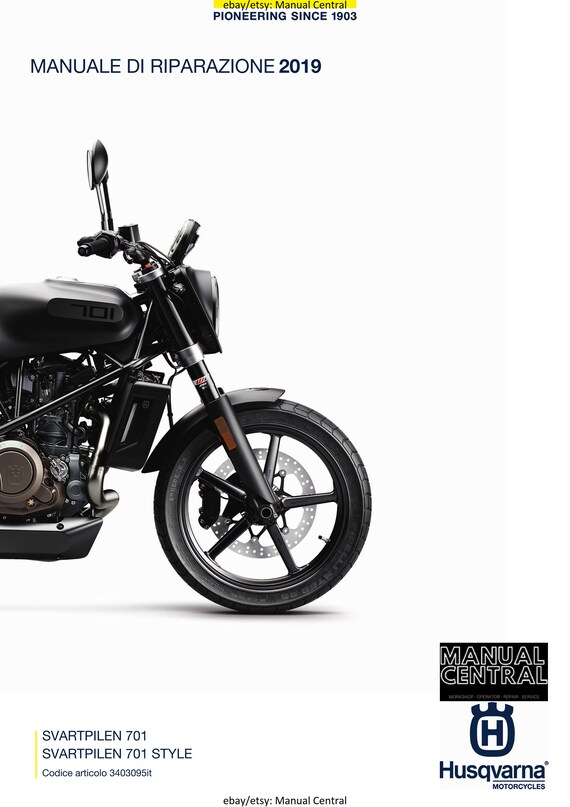 PDF - Italian Language - Husqvarna 2019 - Svartpilen 701 Style - Manuale Di Riparazione
