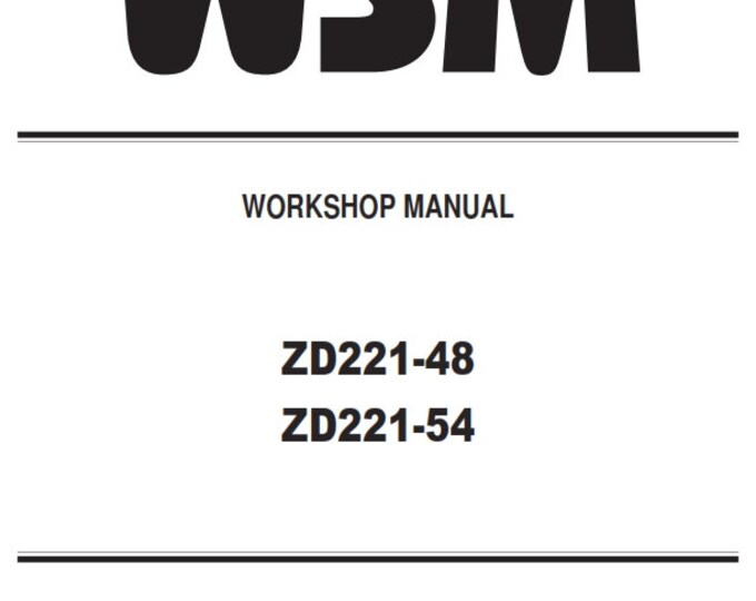 Kubota - ZD221-48 ZD221-54 - Workshop Service Repair Manual