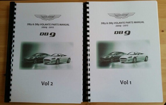 Printed - Aston Martin DB9 & Volante Parts Manual 2004 to 2012