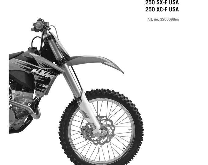 KTM 2011 - 250 Sx-f Musquin Replica Xc-f - Service Workshop Repair Manual