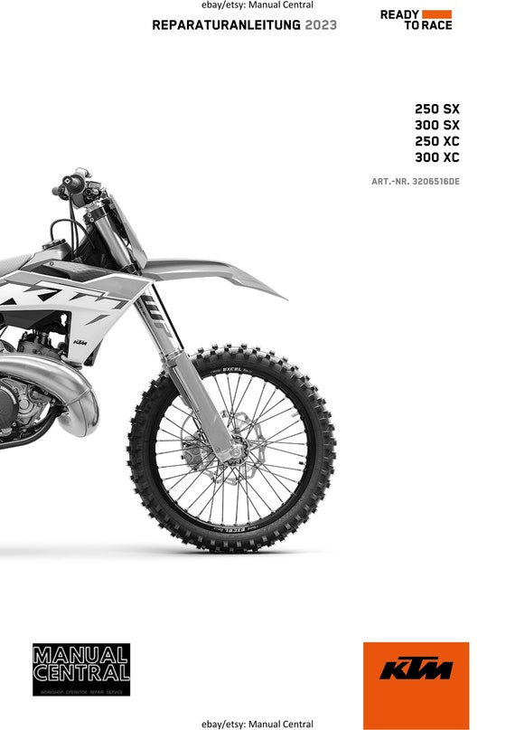 German Language - KTM 2023 - 250 300 Sx Xc - Reparaturanleitung - Service Workshop Repair Manual