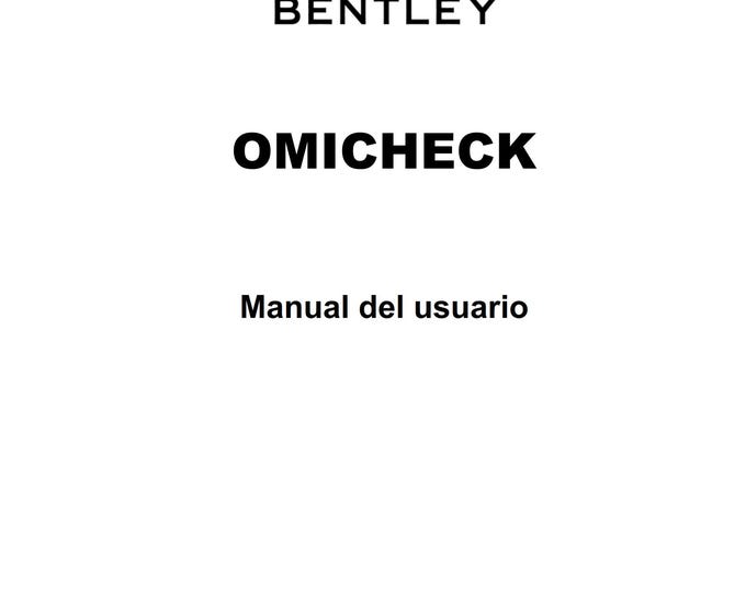 Bentley Omicheck User Manual - Spanish Language