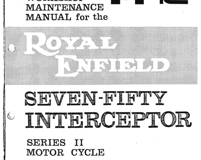 1969 to 1970 Royal Enfield 750 Seven Fifty Interceptor Series 2 II Workshop Service Repair Manual