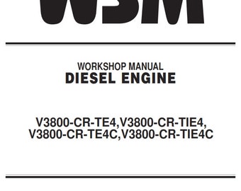 Motor Diésel Kubota - v3800-cr-te4 v3800-cr-tie4 v3800-cr-te4c v3800-cr-tie4c - Manual de reparación de servicio de taller