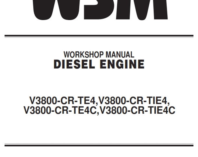 Kubota Diesel Engine - v3800-cr-te4 v3800-cr-tie4 v3800-cr-te4c v3800-cr-tie4c - Workshop Service Repair Manual