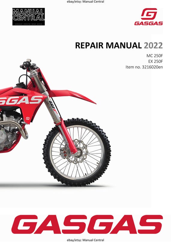 GasGas 2022 - EX MC 250F- Service Workshop Repair Manual