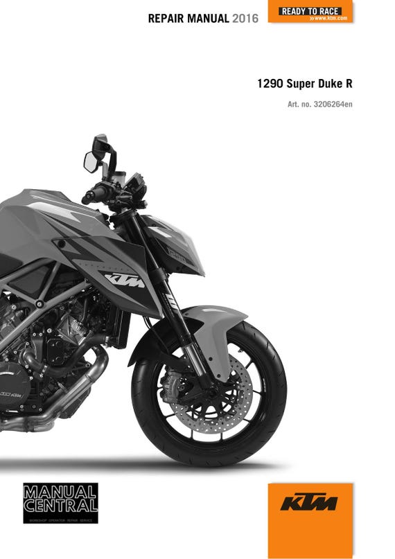 KTM 2016 - 1290 Super Duke R - Service Workshop Repair Manual