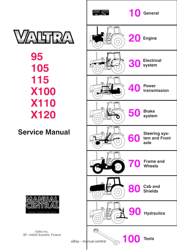 Valtra Tractor - 95 105 115 x100 x110 x120 - service workshop repair manual
