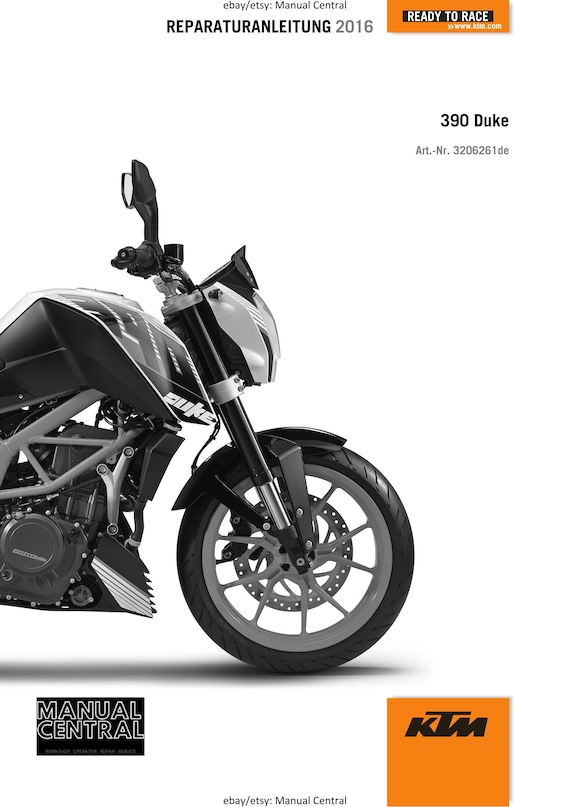German Language - KTM 2016 - 390 Duke - Reparaturanleitung - Service Workshop Repair Manual