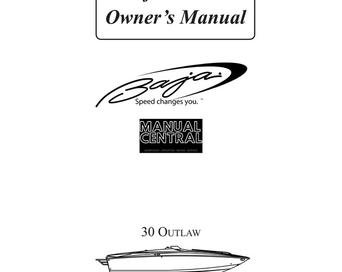 Baja Marine - 30 Outlaw - Owners Manual