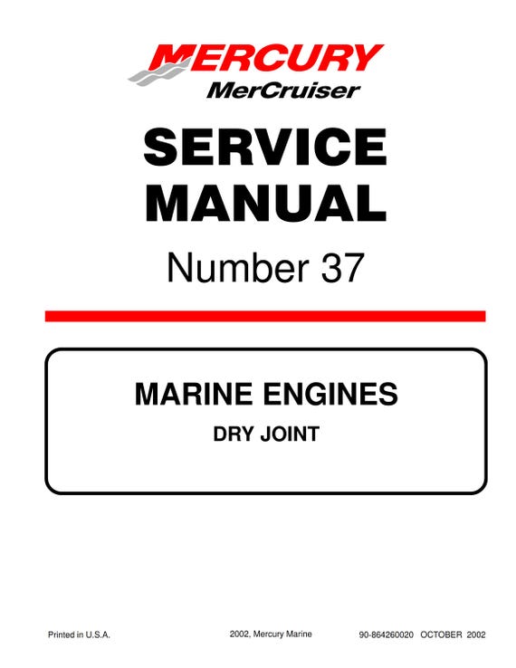 Mercury Mercruiser Service Manual 37- Marine Engines Dry Joints