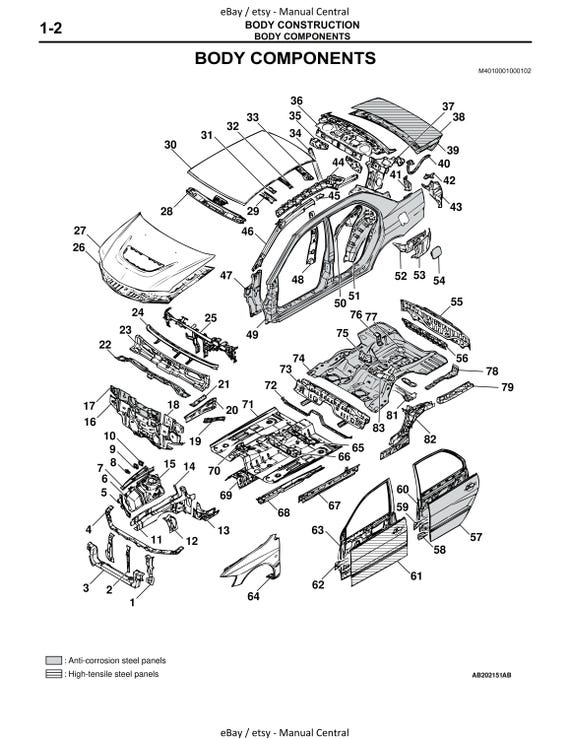 Mitsubishi Lancer Evolution Evo VIII 8 - Body Repair Manual - Etsy