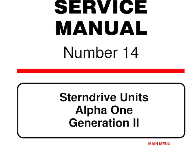 Mercury Mercruiser Service Manual 14 - Sterndrive Units Alpha One Generation II