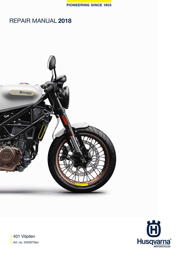 Husqvarna 2018 - Vitpilen 401 - Workshop Service Repair Manual