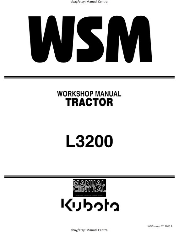 Kubota Tractor - L3200 - Workshop Service Repair Manual