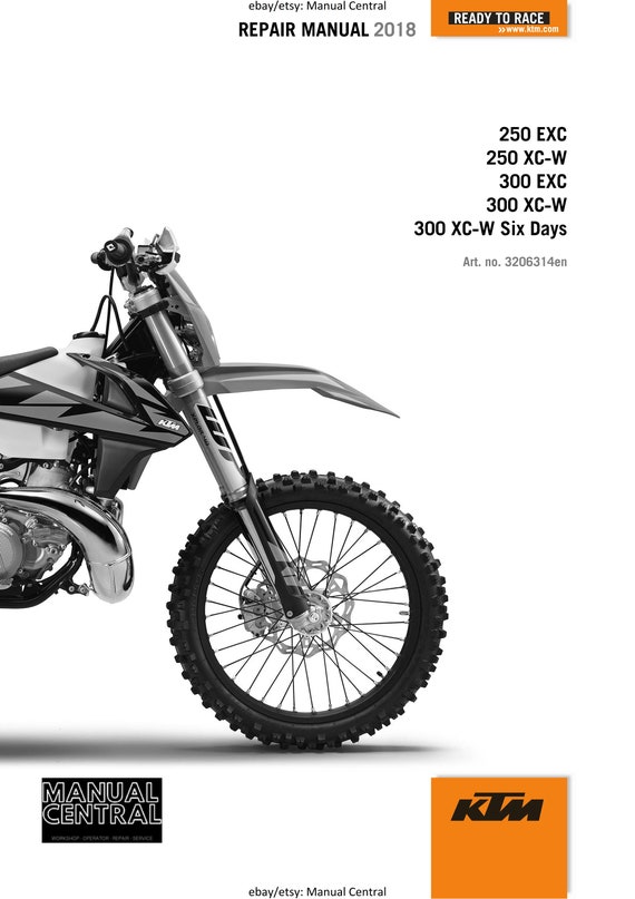 KTM 2018 - 250 300 Exc Six Days Xc-w - Service Workshop Repair Manual