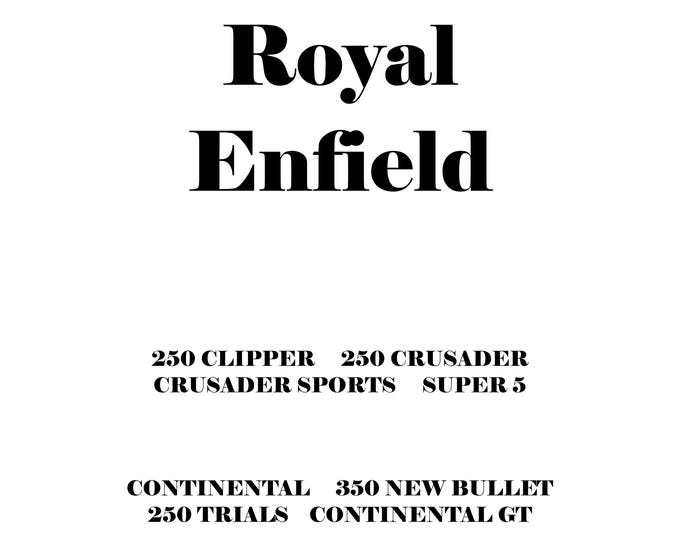 1957 to 1967 Royal Enfield Continental, 350 New Bullet, 250 Trials, Continental GT Workshop Service Repair Manual