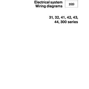 May include: Black and white workshop manual cover with the title "Workshop Manual" and the text "Electrical system Wiring diagrams B 2(0) 31, 32, 41, 42, 43, 44, 300 series".