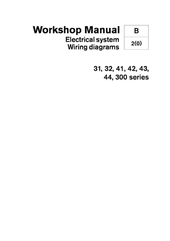 Volvo Penta - Electrical System Wiring Diagrams - 31 32 41 42 43 44 300 Series - Workshop Service Repair Manual