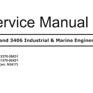 PDF - Caterpillar 3305 3406 Industrial & Marine Engines - Service Workshop Service Manual