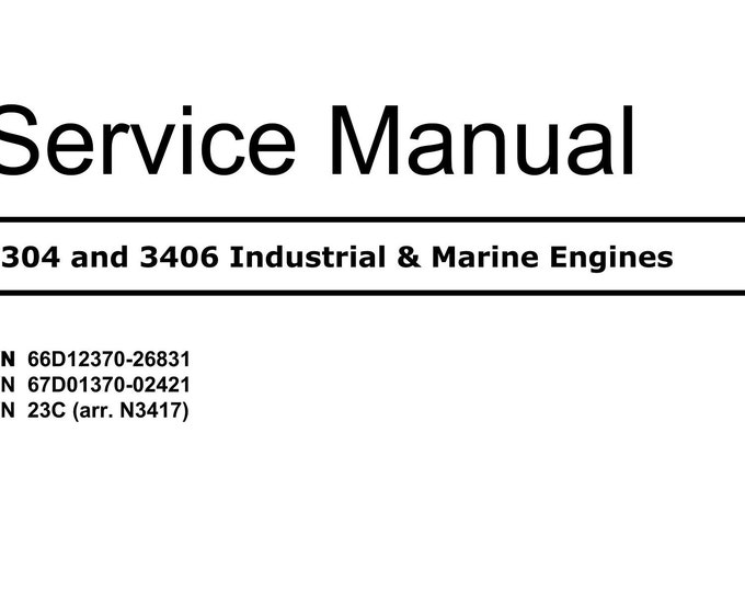 PDF - Caterpillar 3305 3406 Industrial & Marine Engines - Service Workshop Service Manual