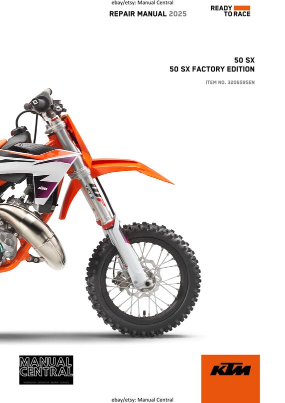 KTM 2025 - 50 SX Factory Edition - Service Workshop Repair Manual
