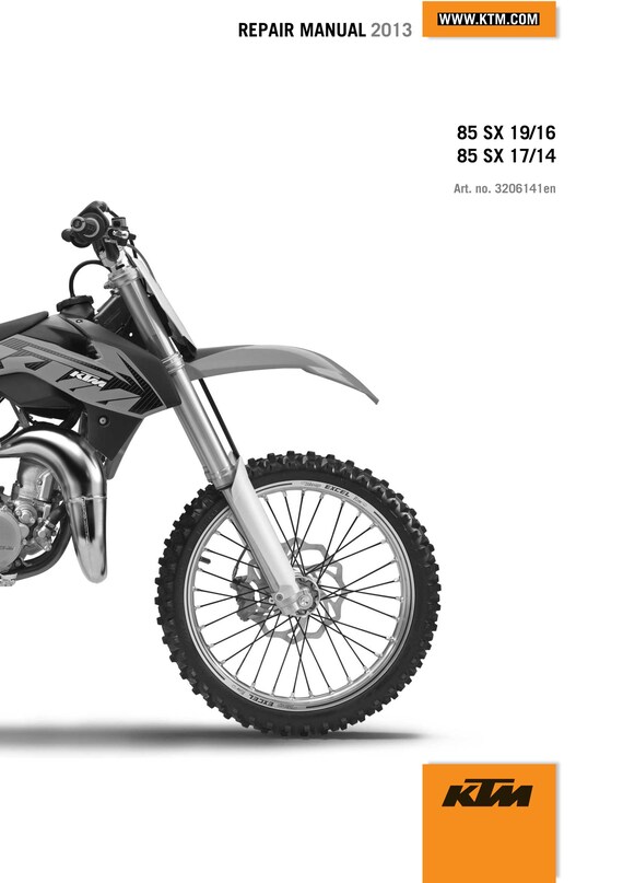 KTM 2013 - 85 SX 19/16 17/14 - Workshop Service Repair Manuals