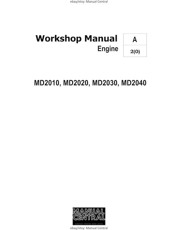 Volvo Penta - Engine - MD2010 MD2020 MD2030 MD2040 - Workshop Service Repair Manual