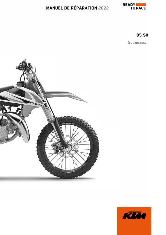 French Language - Ktm 2022 - 85 SX 19/16 17/14 - Manuel De Reparation -  Service Workshop Repair Manual
