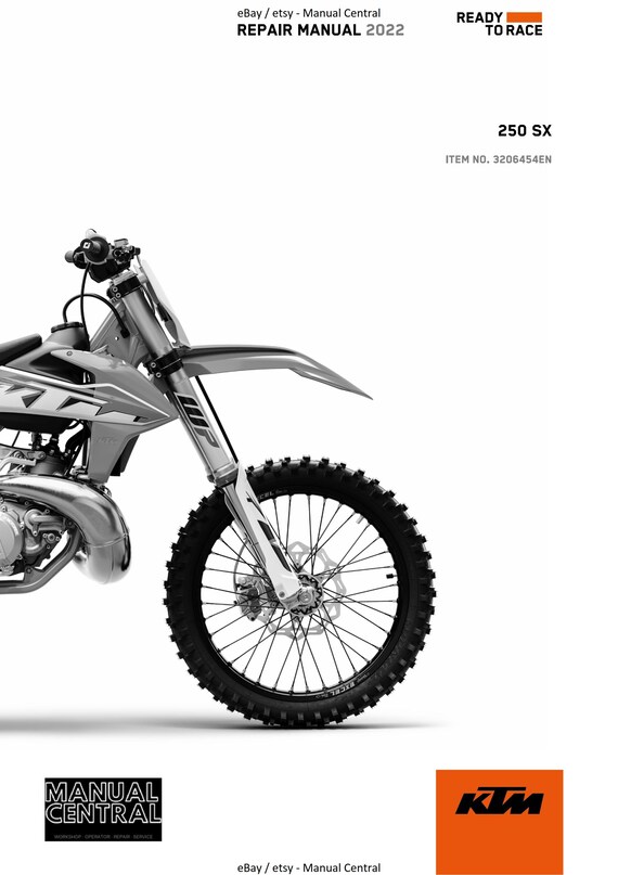 KTM 2022 - 250 Sx - Service Workshop Repair Manual