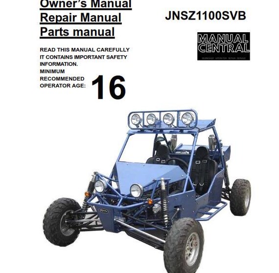 Joyner Off Road Vehicle - JNSZ1100SVB Owners Parts Service Workshop Repair Manual