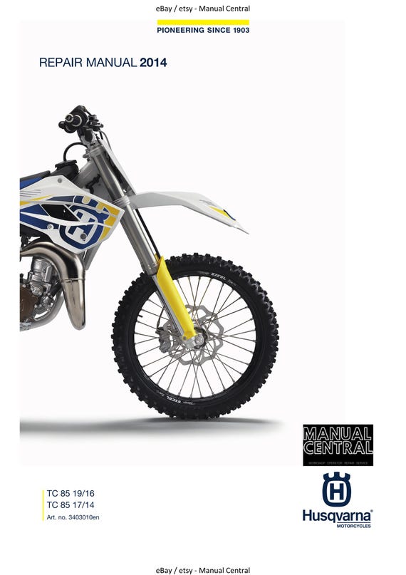 Husqvarna 2014 - TC 85 19/16 17/14 - Service Workshop Repair Manual