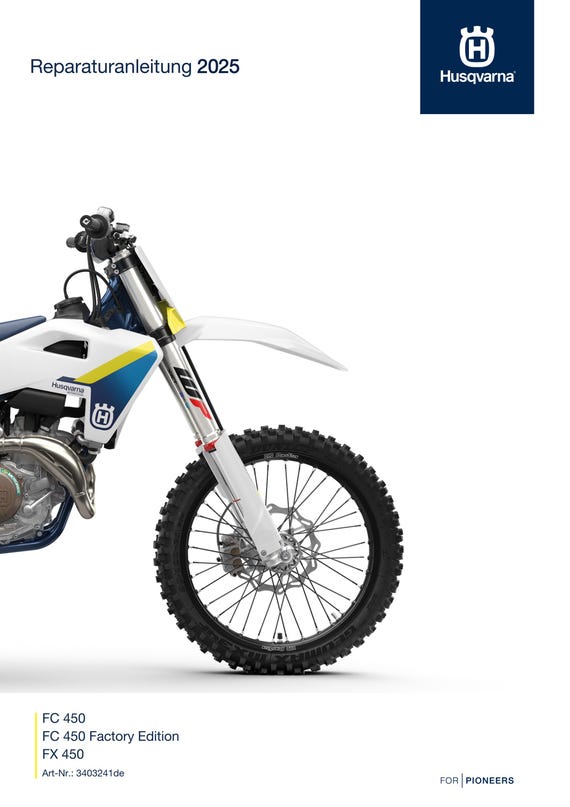 German Language - Husqvarna 2025 - FC FX 450 Factory Edition - Reparaturanleitung