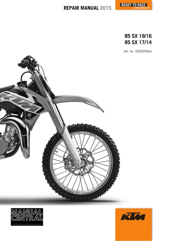 KTM 2015 - 85 SX 19/16 17/14 - Service Workshop Repair Manual