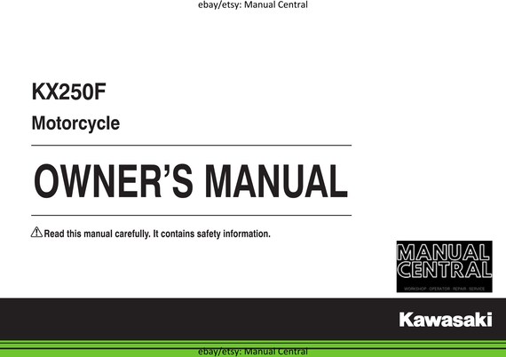 Kawasaki 2018 - KX250F - Owners Manual