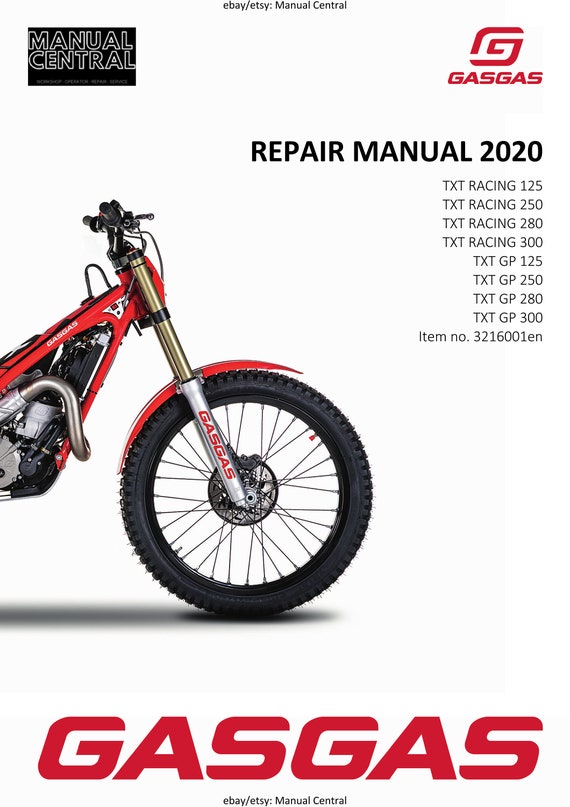 Gasgas 2020 Txt Racing 125 250 280 300, Txt Gp 125 250 280 300 - Workshop Service Repair Manual