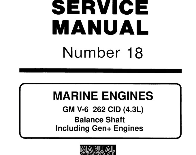 Mercury Mercruiser Service Manual 18 - Marine Engines GM V-6 262 CID (4.3L) Balance Shift Gen+ Engines