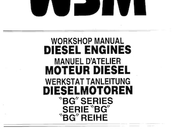 Kubota-dieselmotor - BG-serie - werkplaatsreparatiehandleiding