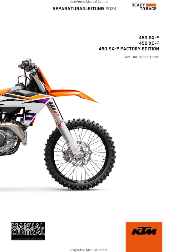 German Language - KTM 2024 - 450 Xc-f Sx-f Factory Edition - Reparaturanleitung - Service Workshop Repair Manual